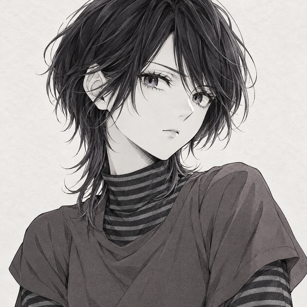 鲛岛阿比子 AI 辅助角色插画