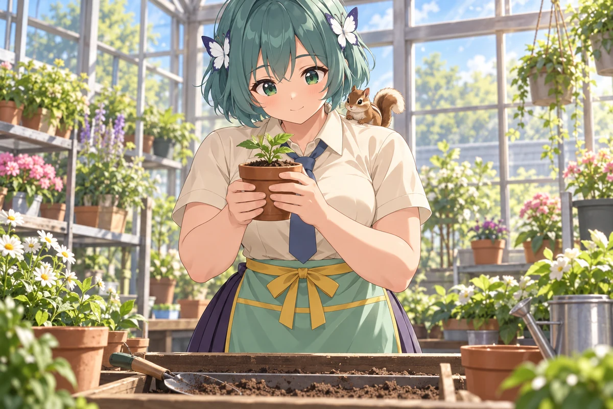 優敷山女 AI 插画