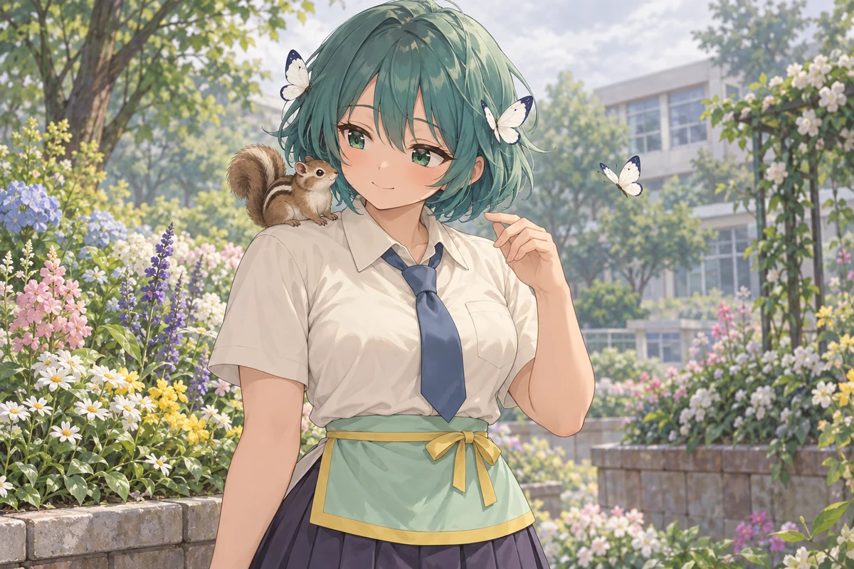 優敷山女 AI 插画