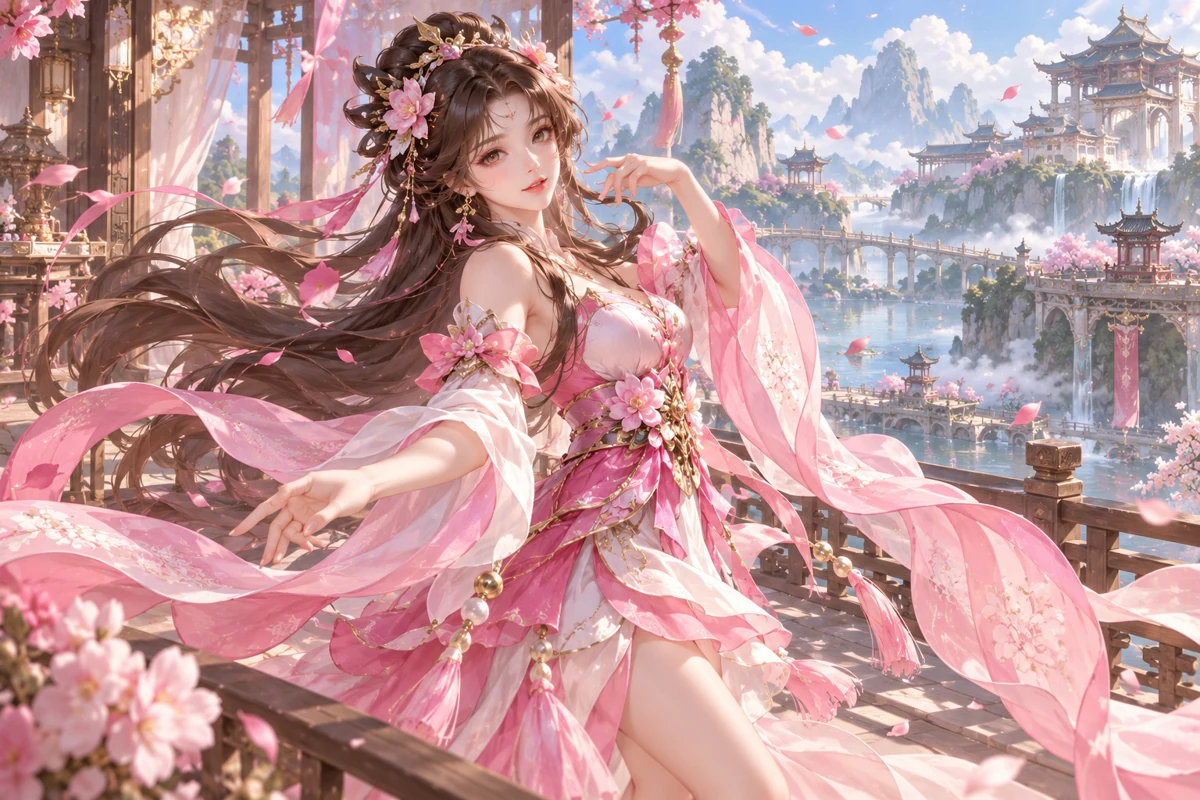 貂蝉 AI 插画