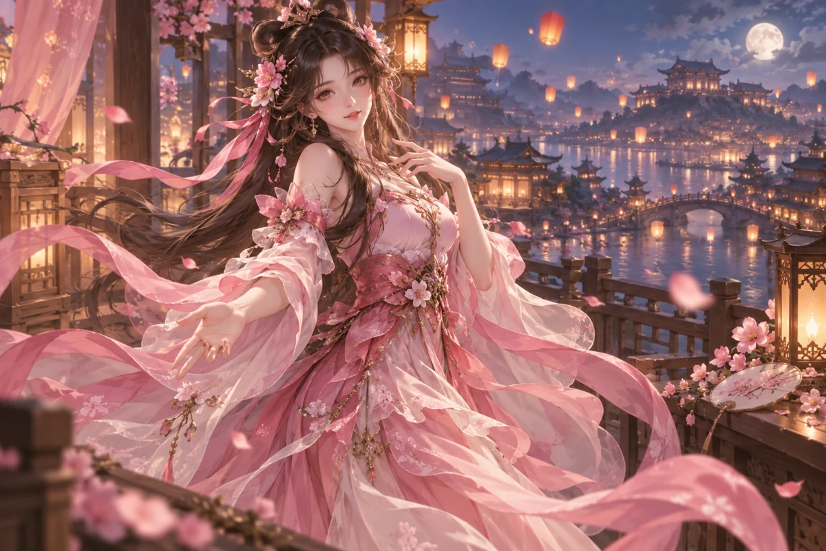 貂蝉 AI 插画