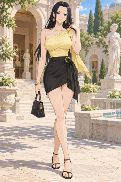 Nico Robin · Asymmetric top + angled miniskirt