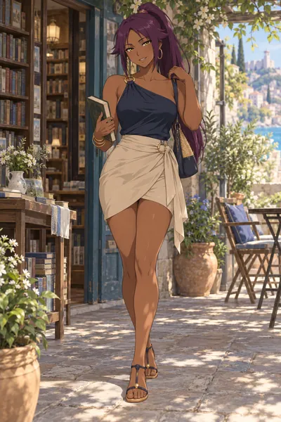 Yoruichi Shihoin · Asymmetric top + angled miniskirt