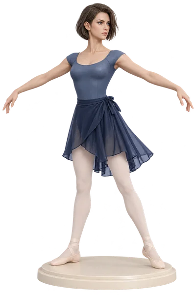 Jill Valentine · Ballet dancewear + dance skirts · Slate blue rehearsal skirt