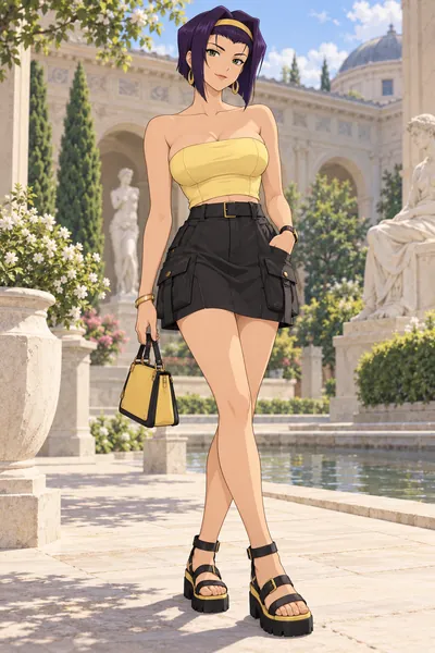 Faye Valentine · Bandeau top + cargo skirt