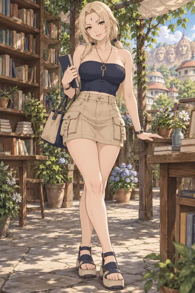 Tsunade · Bandeau top + cargo skirt
