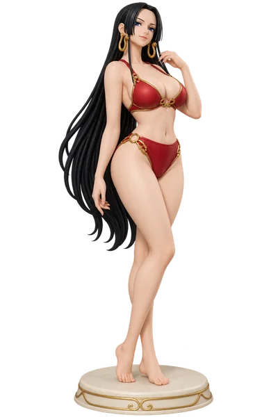 Boa Hancock · Bikinis + summer figures · Crimson bikini + gold edging