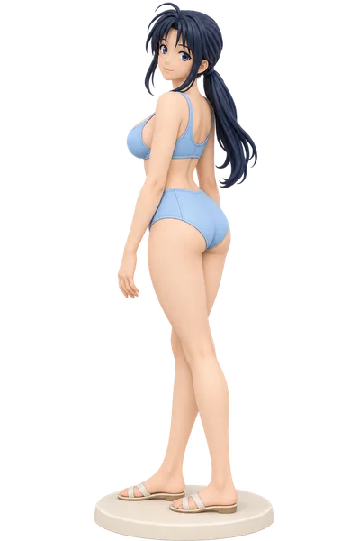 Miyuki Kobayakawa · Bikinis + summer figures · Powder-blue wide-strap bikini