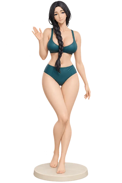 Retsu Unohana · Bikinis + summer figures · Deep teal scoop-neck bikini