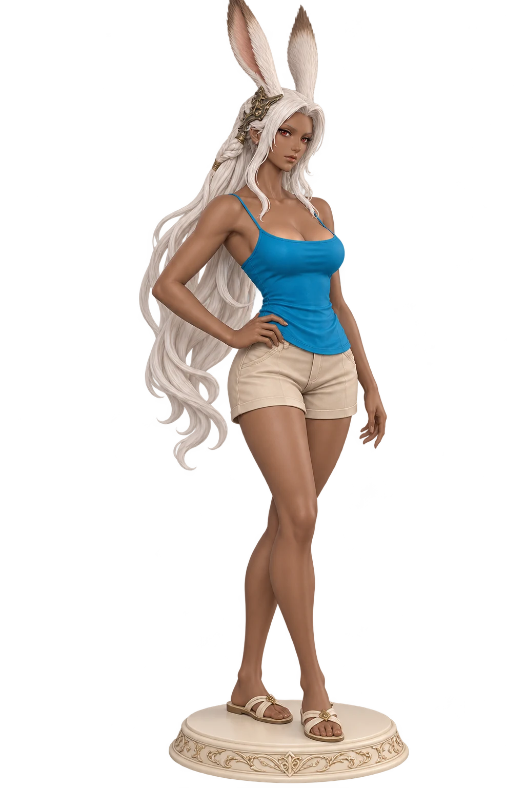 Final Fantasy XII · Fran · Blue camisole + shorts · 3D Figure