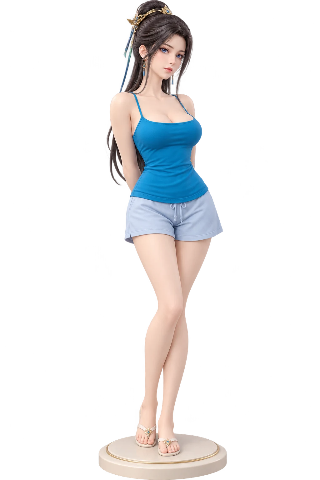 Battle Through the Heavens · Yun Yun · Blue camisole + shorts · 3D Figure