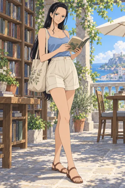 Nico Robin · full-body camisole and shorts fan outfit illustration