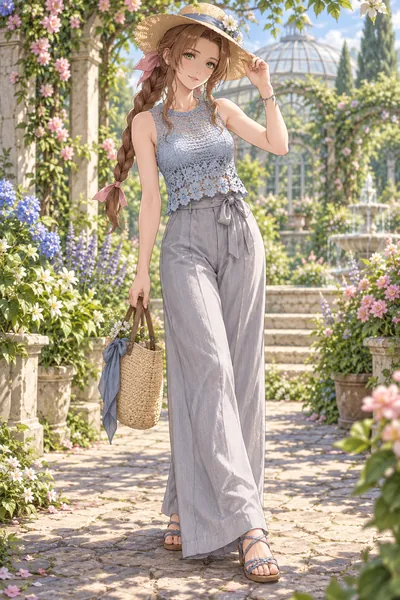 Aerith Gainsborough · Crochet top + linen pants