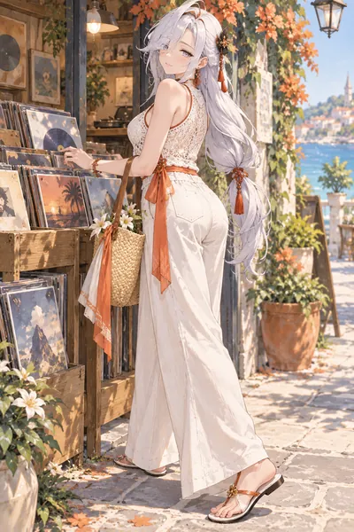 Shenhe · Crochet top + linen pants