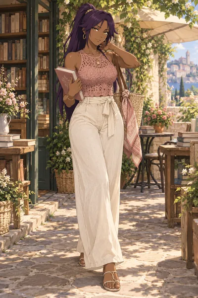 Yoruichi Shihoin · Crochet top + linen pants