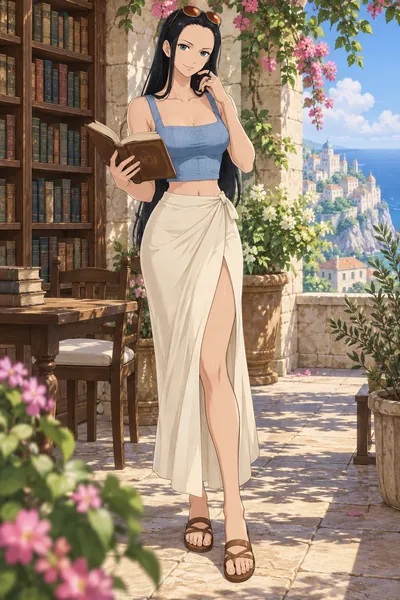 Nico Robin · Cropped tank + slit skirt