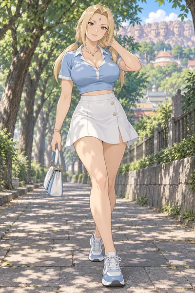 Tsunade · Cropped polo + A-line mini