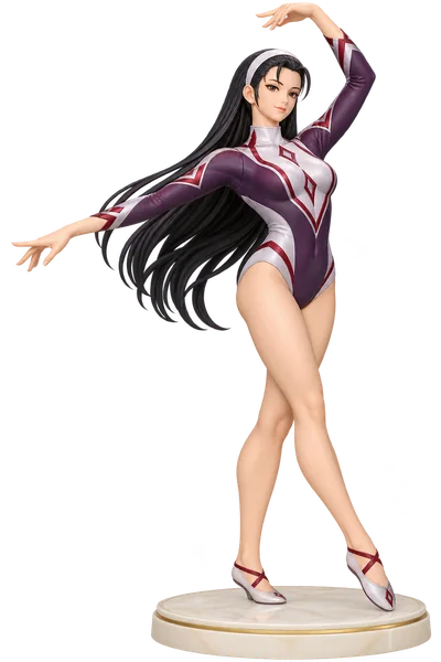 Chizuru Kagura · Plum and silver · Gymnastics leotards + training slippers