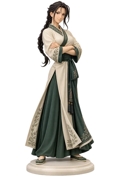 Izumi Curtis · Hanfu + 3D figures · Cross-collar shenyi + woven sash
