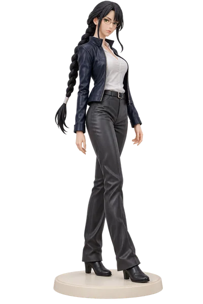 Lisa Yadomaru · Navy + charcoal · Leather jackets + leather trousers