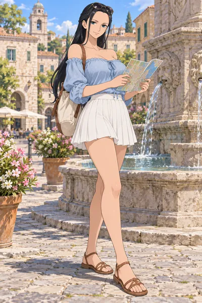 Nico Robin · Off-shoulder top + miniskirt