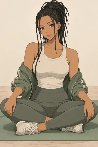 Junko Saotome · Sports top + yoga leggings