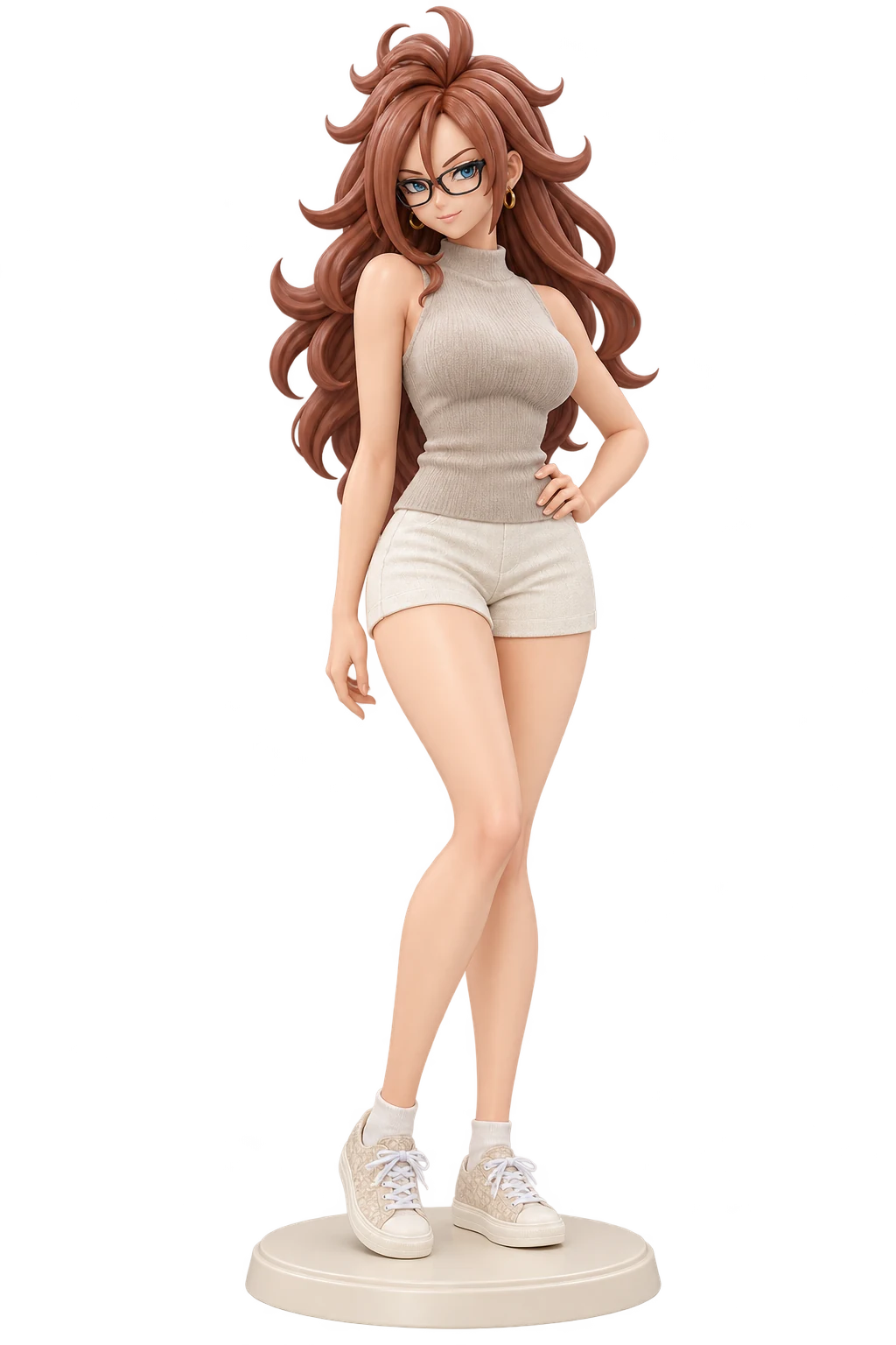 Dragon Ball · Android 21 · Beige knit tank + shorts · 3D Figure