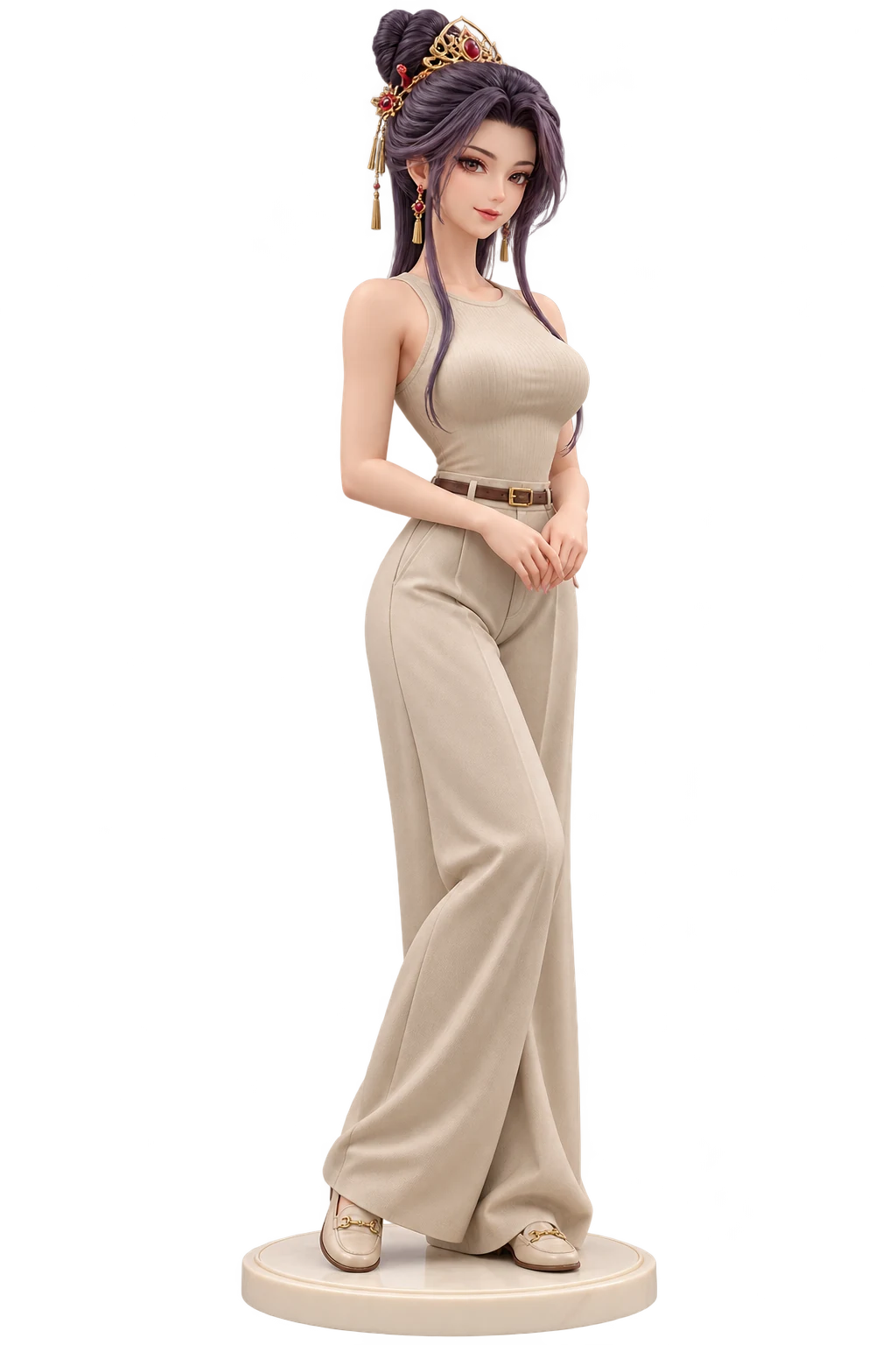 The Legend of Qin · Chi Lian · Beige tank + wide-leg trousers · 3D Figure