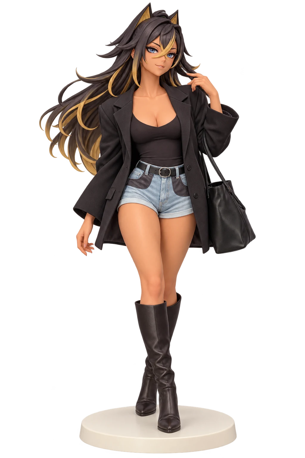 Genshin Impact · Dehya · Black blazer + denim shorts · 3D Figure