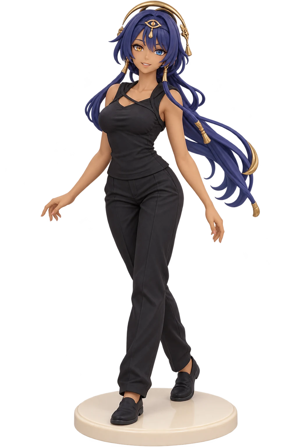 Genshin Impact · Candace · Black hooded top + trousers · 3D Figure