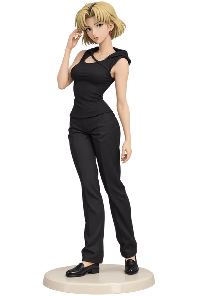 Ritsuko Akagi · Black hooded top + trousers · transparent figure