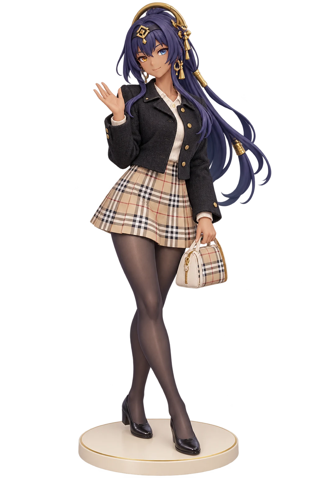 Genshin Impact · Candace · Black tweed jacket + plaid skirt · 3D Figure