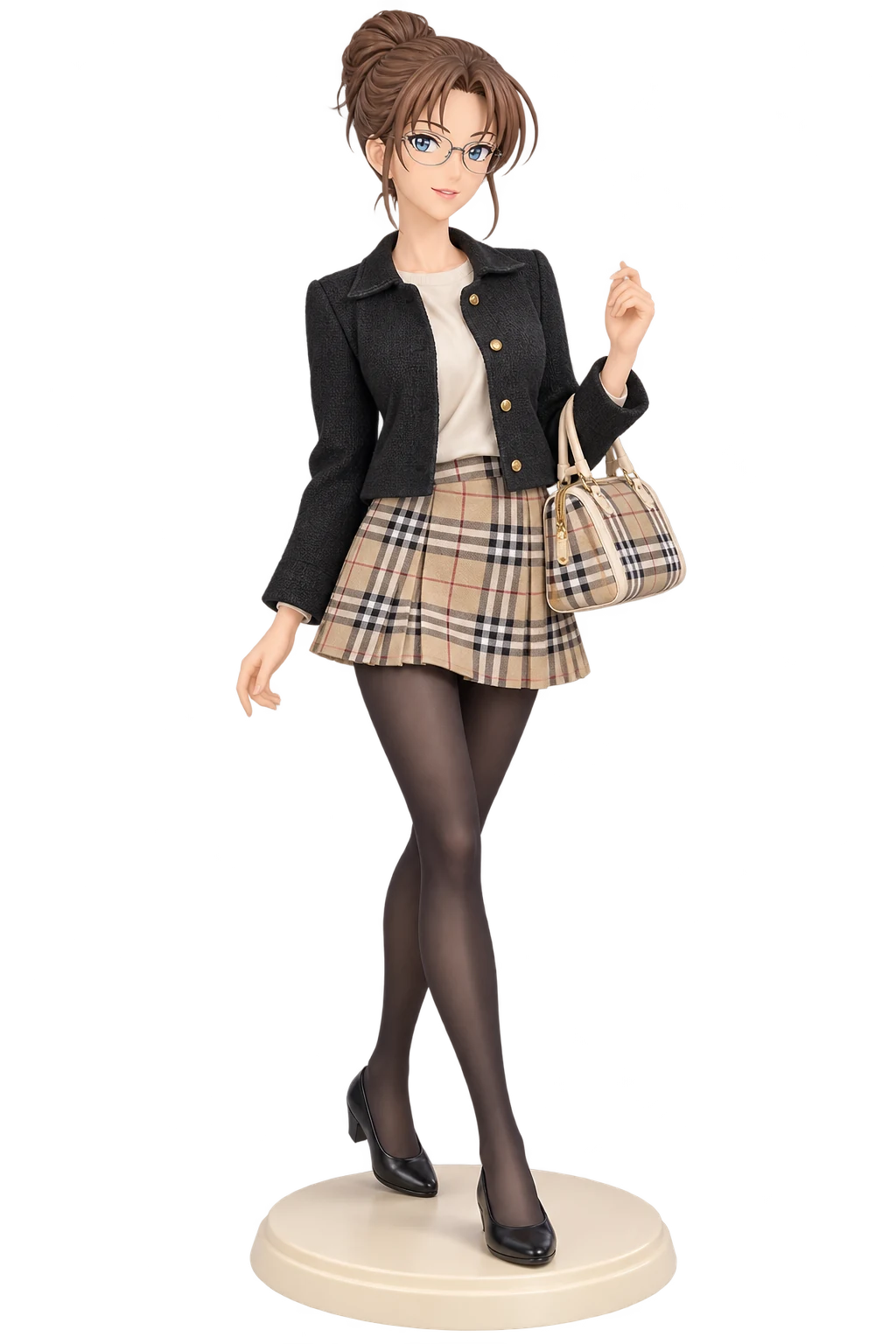 Detective Conan · Eri Kisaki · Black tweed jacket + plaid skirt · 3D Figure