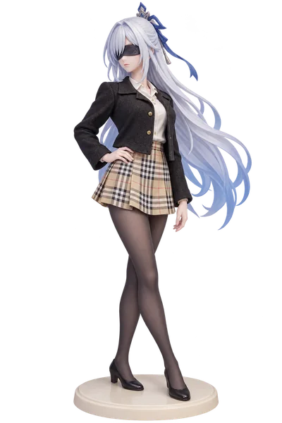 Jingliu · Black tweed jacket + plaid skirt · transparent figure