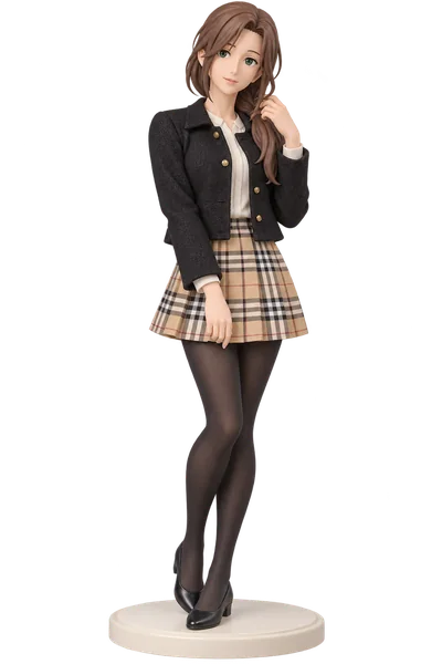Trisha Elric · Black tweed jacket + plaid skirt · 3D