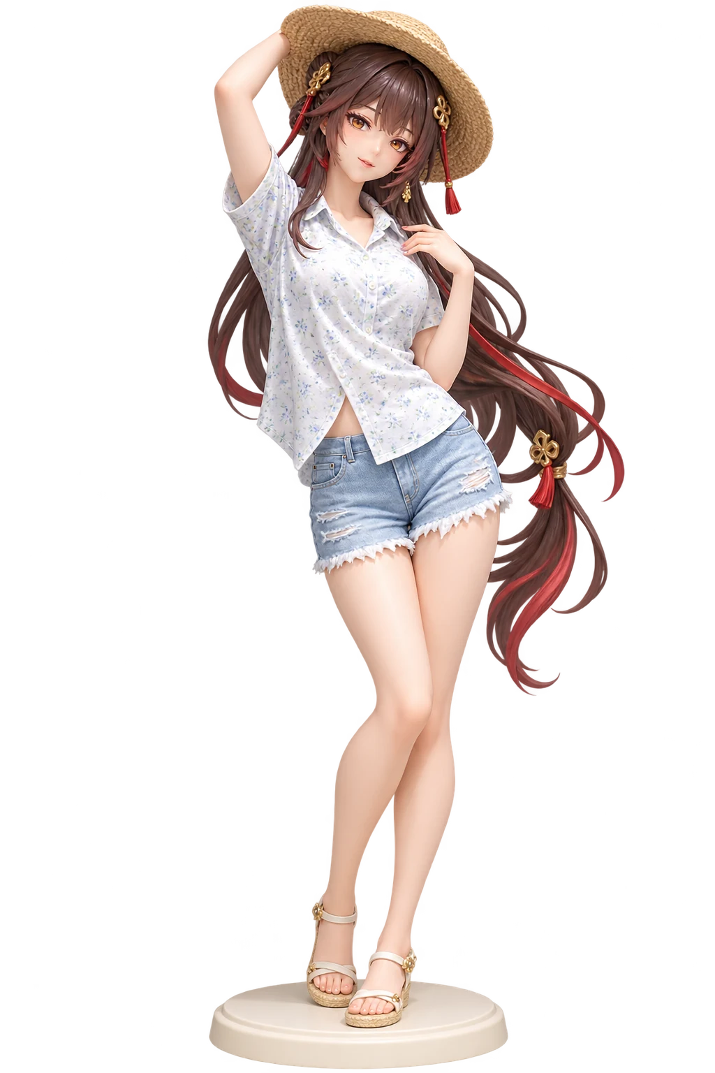 Honkai: Star Rail · Lingsha · Floral shirt + straw hat · 3D Figure