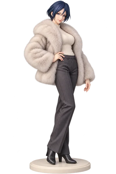 Elisabeth Blanctorche · Faux-fur coat + trousers · 3D