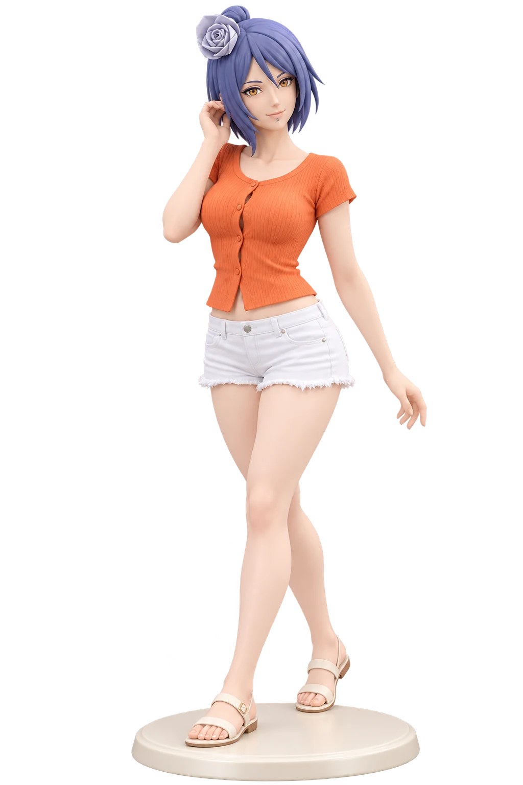 Naruto · Konan · Orange knit + white shorts · 3D Figure