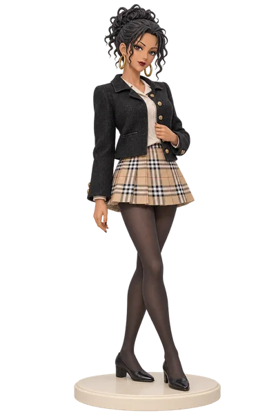 Junko Saotome · Black tweed jacket + plaid skirt · Streetwear wardrobe · Volume 2