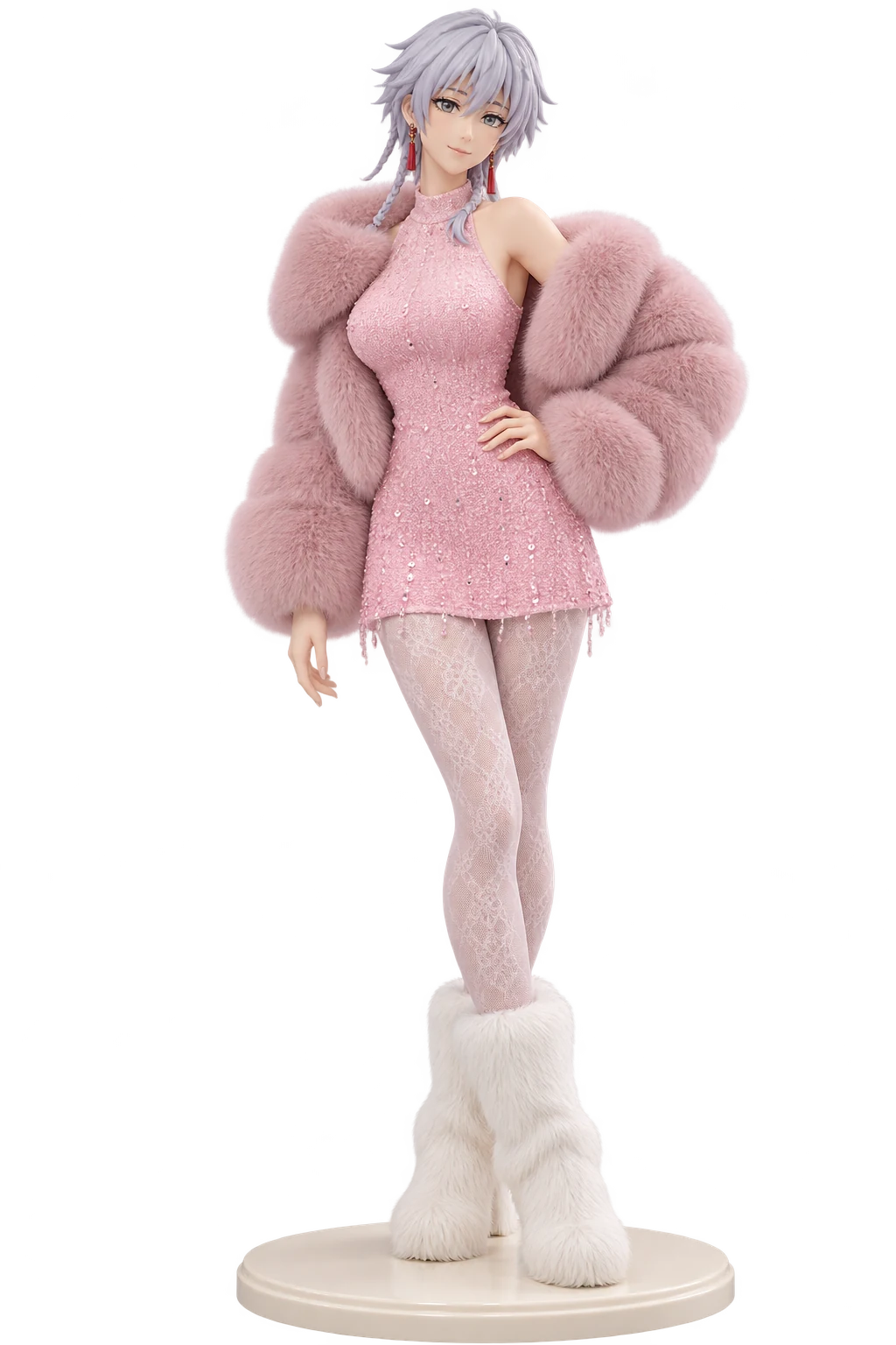 Bleach · Isane Kotetsu · Pink plush jacket + sequin skirt · 3D Figure