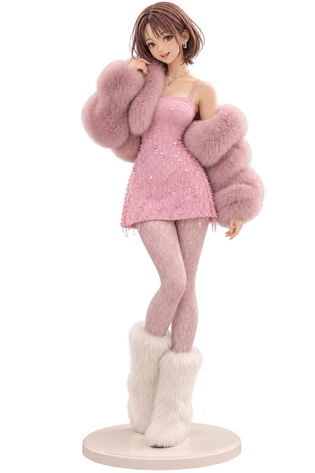 NANA · Nana Komatsu · Pink plush jacket + sequin skirt · 3D Figure