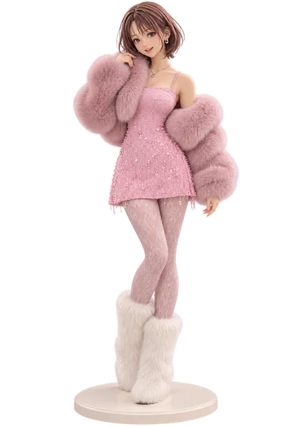 Nana Komatsu · Pink plush jacket + sequin skirt · transparent figure