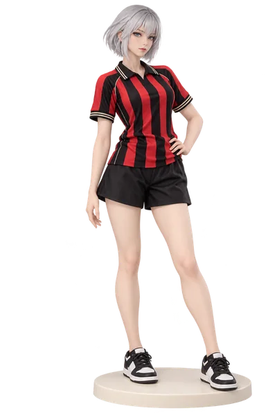 Bai Yuekui · Red black jersey + shorts · transparent figure