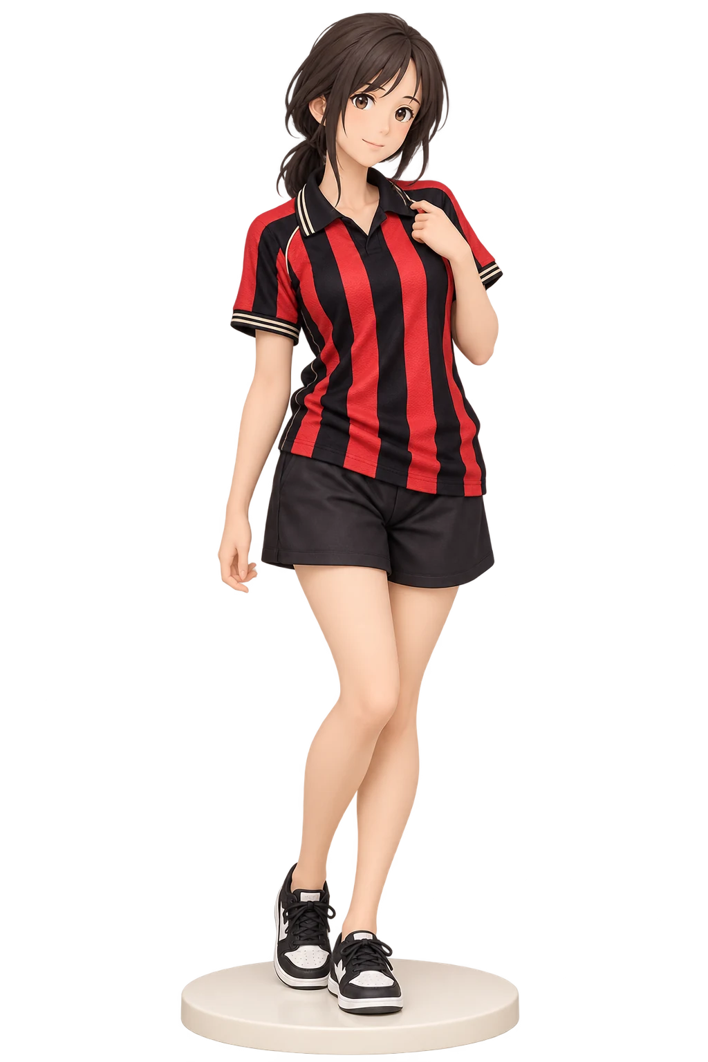 Wolf Children · Hana · Red black jersey + shorts · 3D Figure