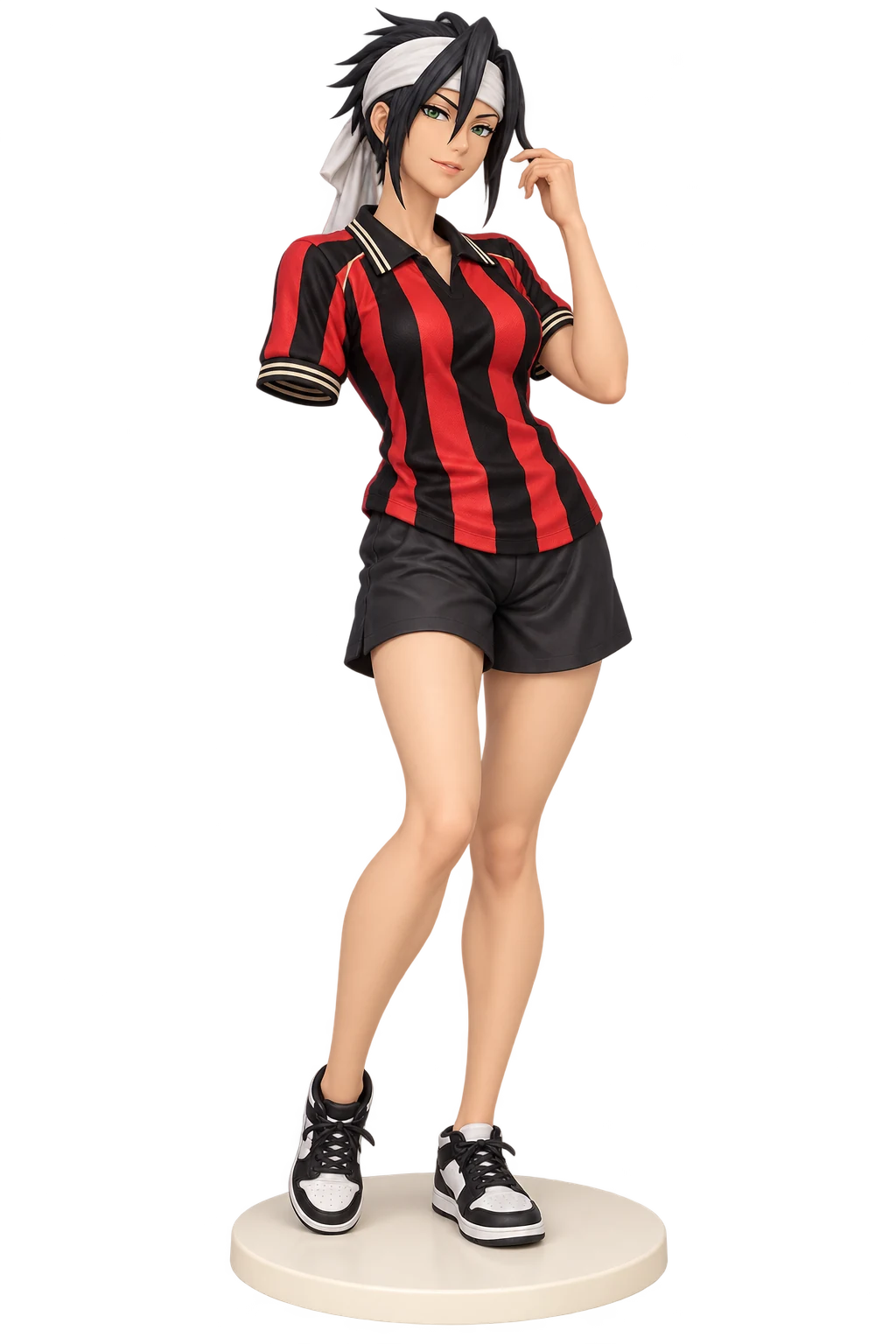 Bleach · Kūkaku Shiba · Red black jersey + shorts · 3D Figure
