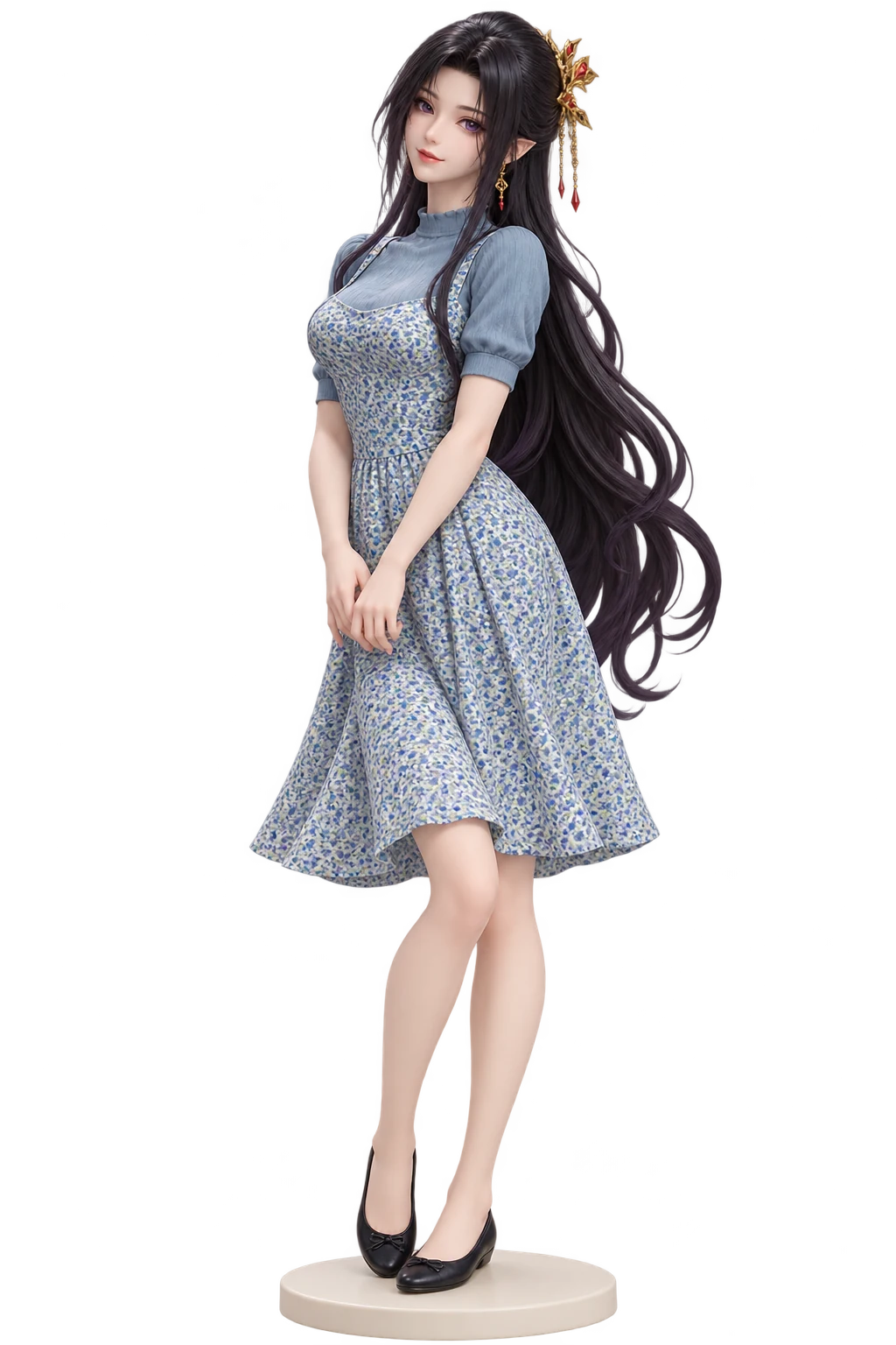 Battle Through the Heavens · Queen Medusa · Knit top + floral slip dress · 3D Figure