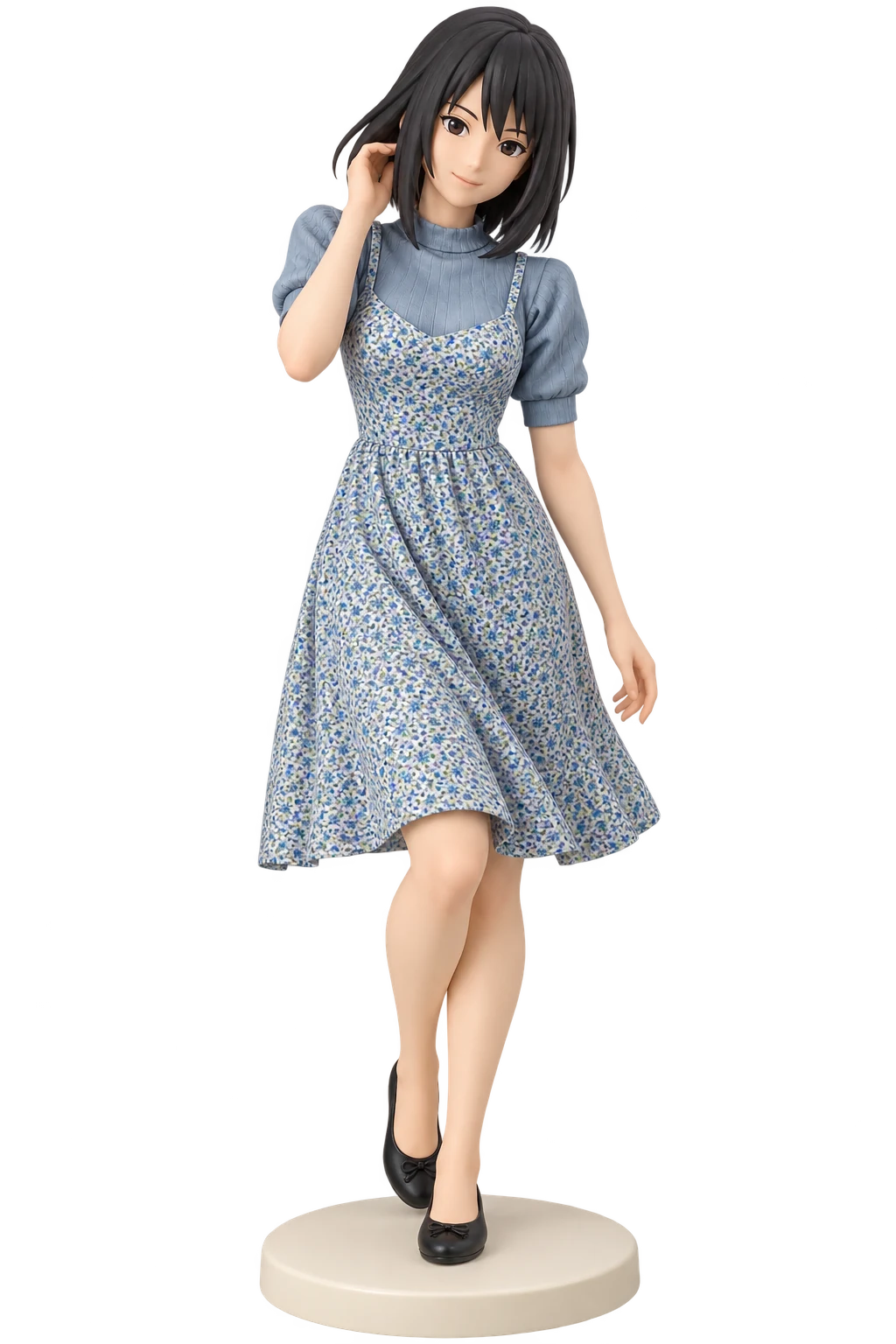 Naruto · Shizune · Knit top + floral slip dress · 3D Figure