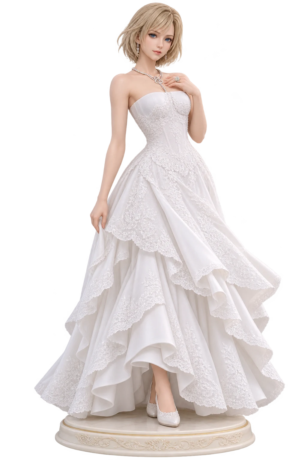 Final Fantasy XII · Ashe · White lace evening dress · 3D Figure