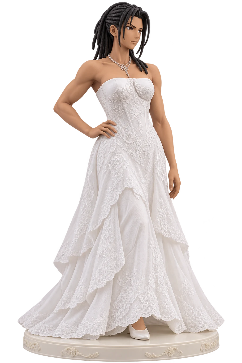 Fullmetal Alchemist · Izumi Curtis · White lace evening dress · 3D Figure