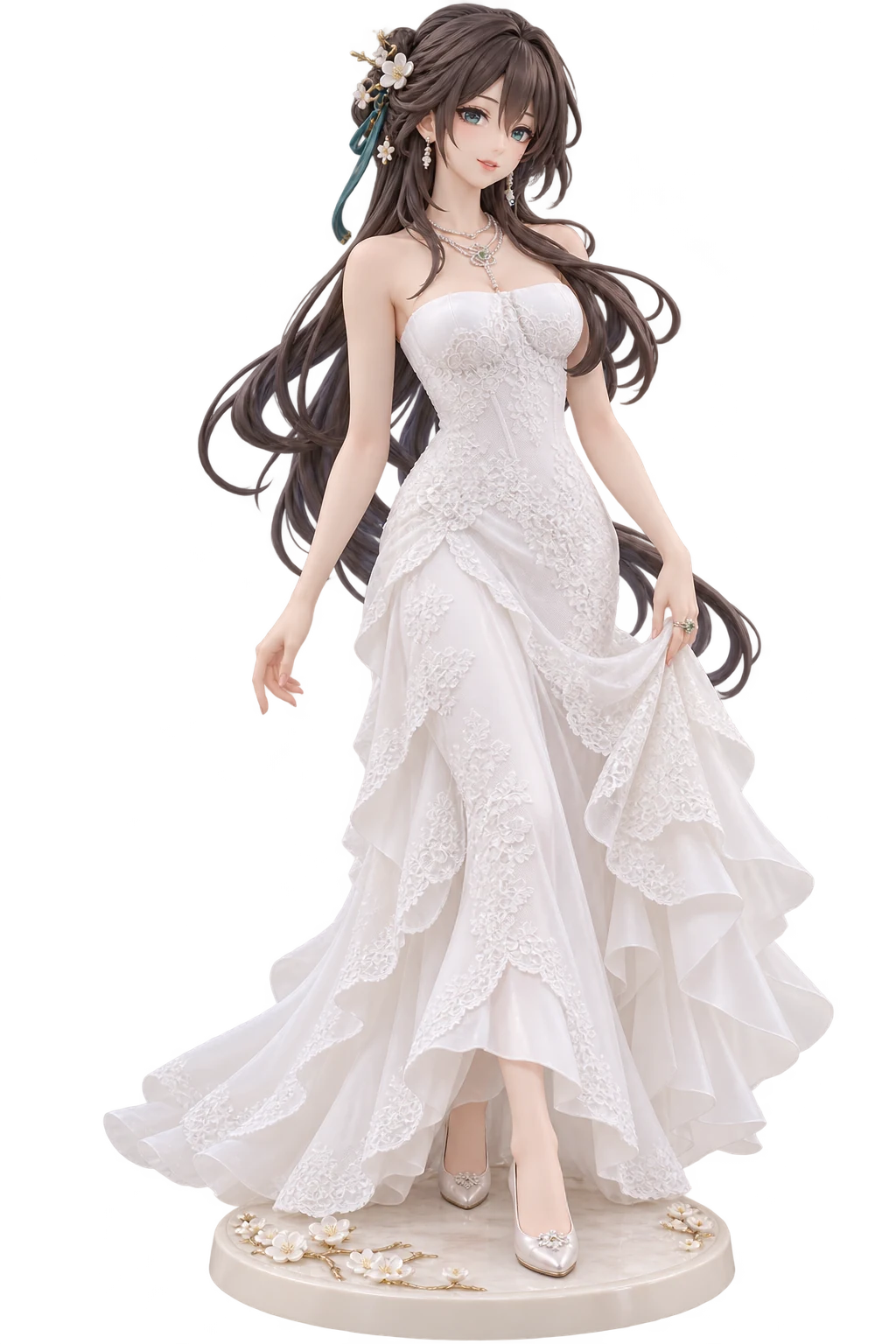 Honkai: Star Rail · Ruan Mei · White lace evening dress · 3D Figure